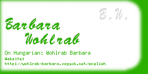 barbara wohlrab business card